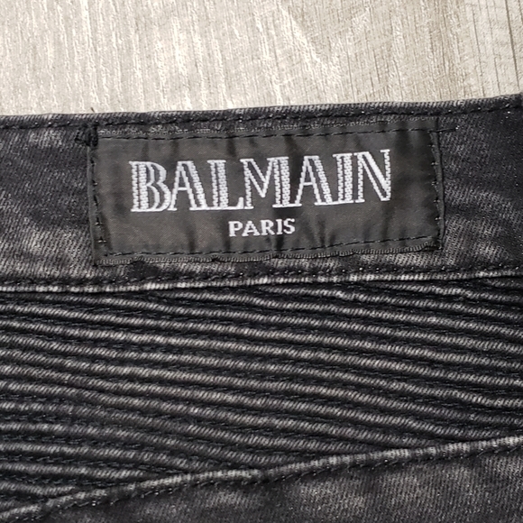 Balmain Sz 34 Designer Distressed Biker Jeans👖 - Picture 13 of 16